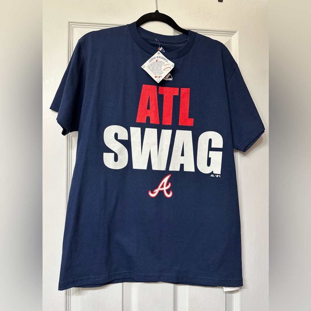 Majestic Navy and Red Graphic Tee